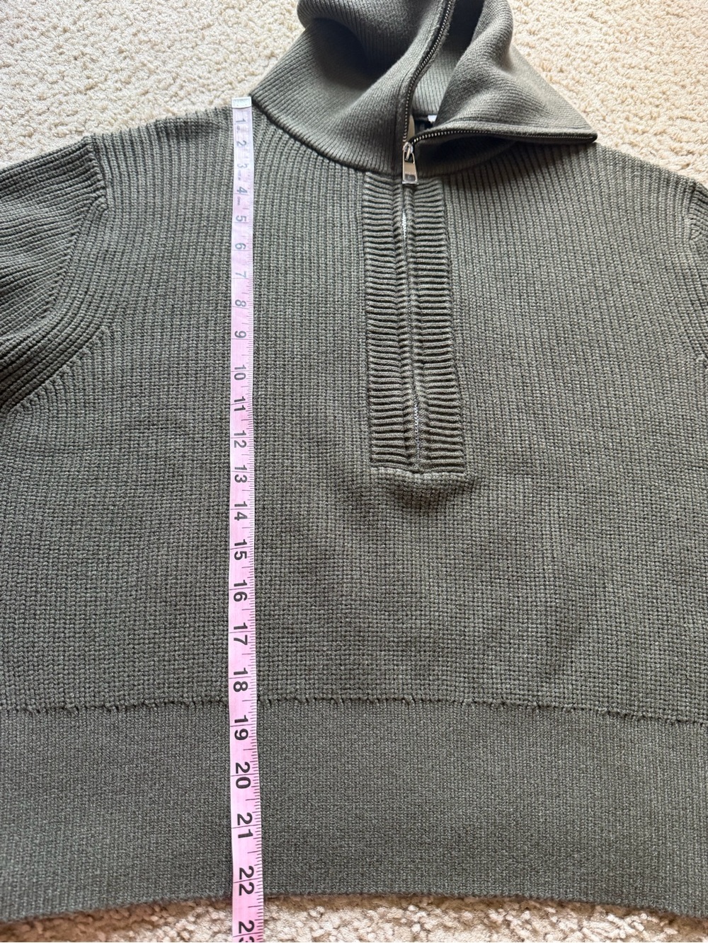 Varley Maura ribbed half-zip knit sweatshirt XL olive night NWT - Picture 16 of 16
